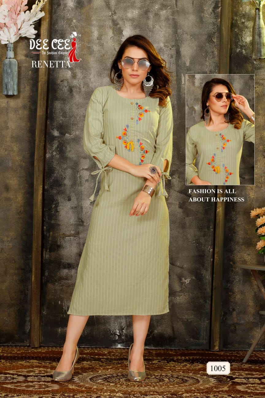 Renetta By Dee Cee A Line Long Kurtis Catalog